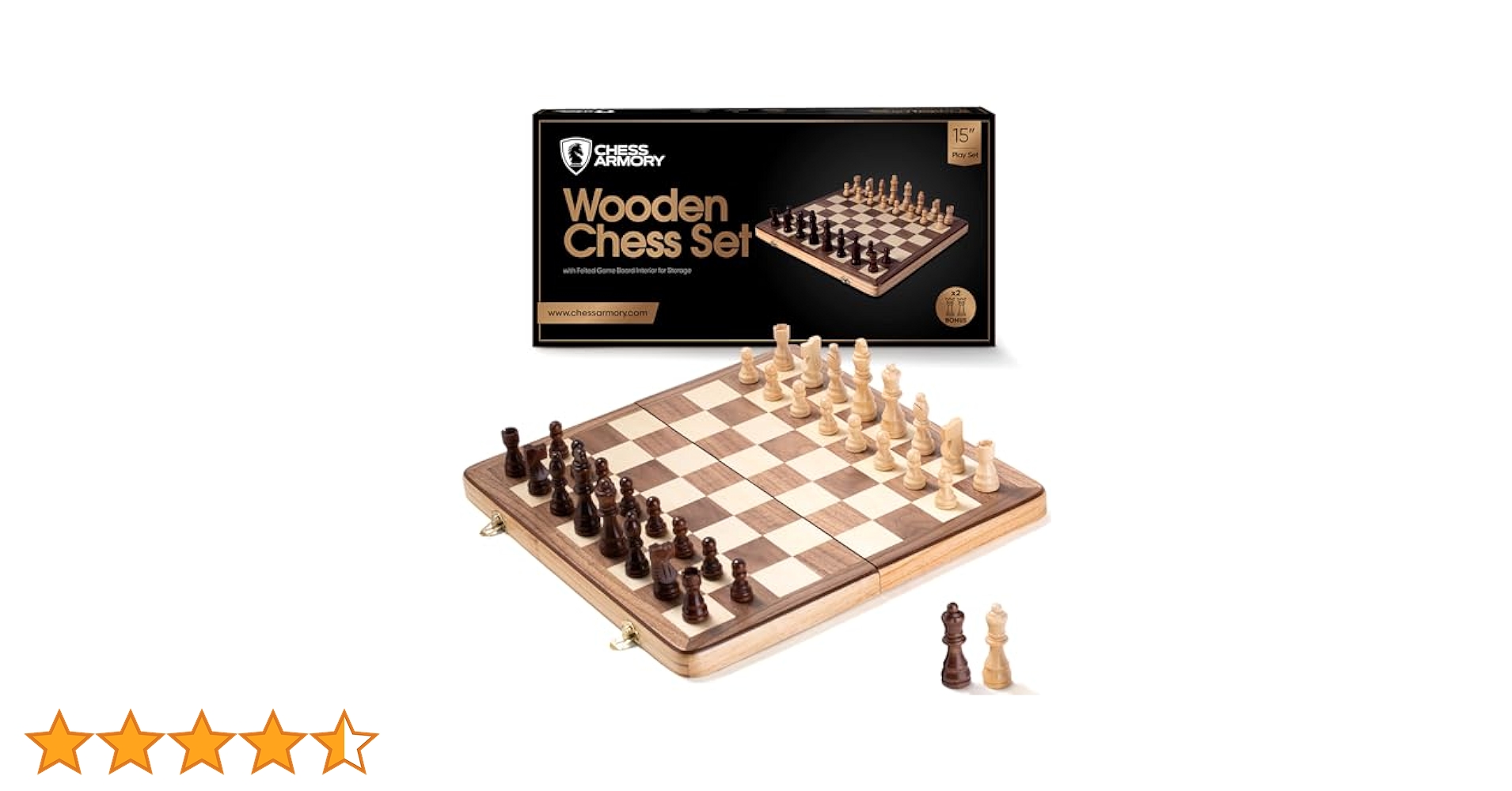ちぇす Amazon | 15” x 15” Magnetic Chess Set, Folding Wooden Chess